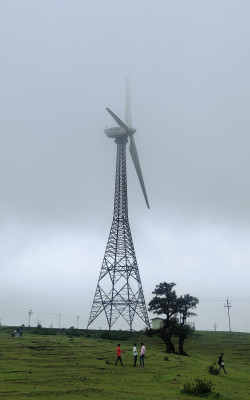Windmill in rainy whether